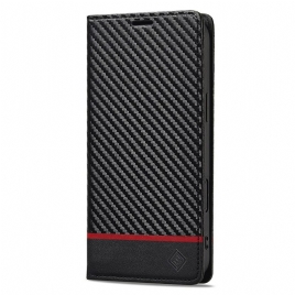 Folio Deksel Lær iPhone 17 Mobildeksel Karbonfiber Lc.imeeke