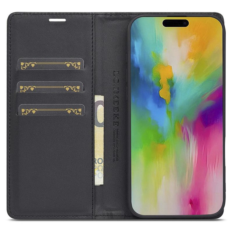 Folio Deksel Lær iPhone 17 Mobildeksel Karbonfiber Lc.imeeke