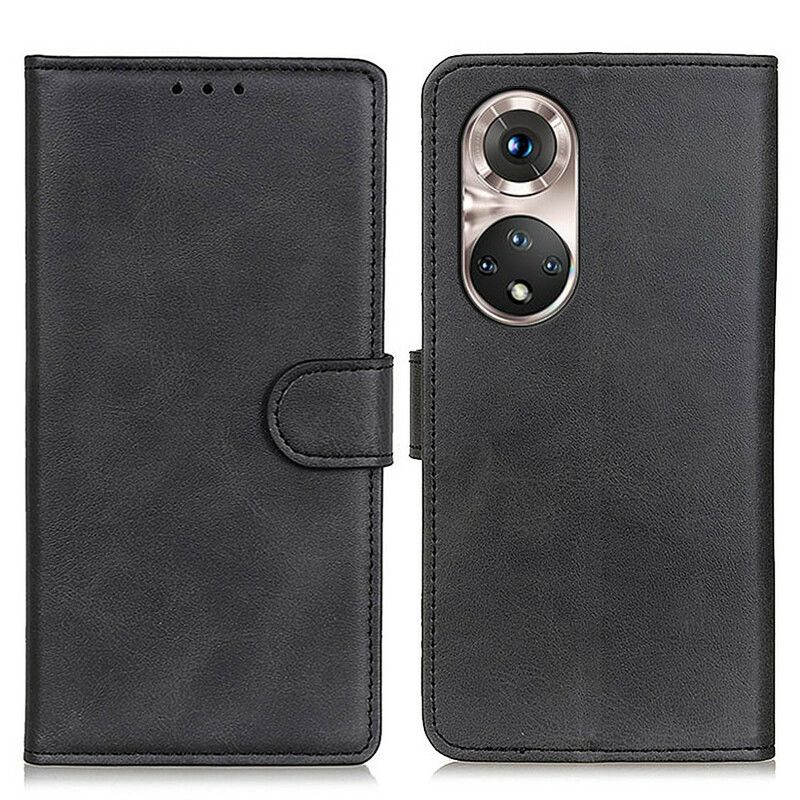 Folio Deksel Til Huawei Nova 9 Pro / Honor 50 Pro Imitert Skinn I Matt Overflate