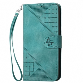 Folio Deksel Google Pixel 10 Pro Xl Geometrisk Og Sommerfugldesign Beskyttelse Deksel