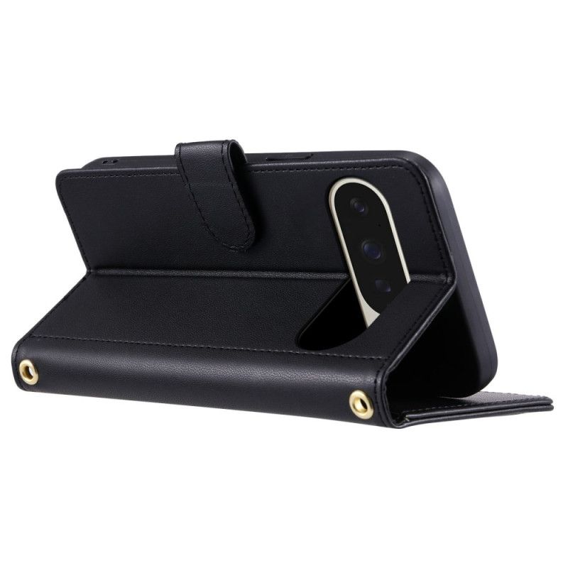 Folio Deksel Google Pixel 10 Pro Xl Vattert Design Med Stropp Og Skulderstropp Beskyttelse Deksel