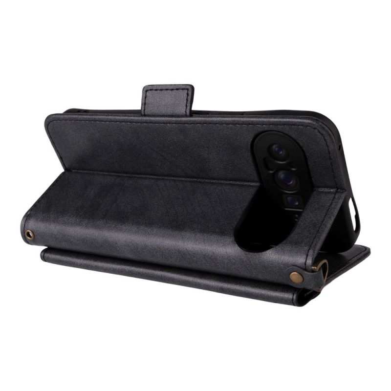 Folio Deksel Google Pixel 10 Pro Xl Vintage Med Skulderstropp Beskyttelse Deksel