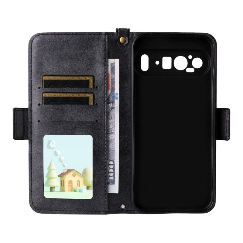 Folio Deksel Google Pixel 10 Pro Xl Vintage Med Skulderstropp Beskyttelse Deksel