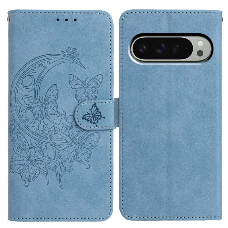 Folio Deksel Til Google Pixel 10 Pro Xl Sommerfugltrykk Med Semsket Skinneffekt
