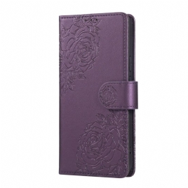 Lærdeksel Folio Deksel Google Pixel 10 Pro Xl Mobildeksel Rosetrykk