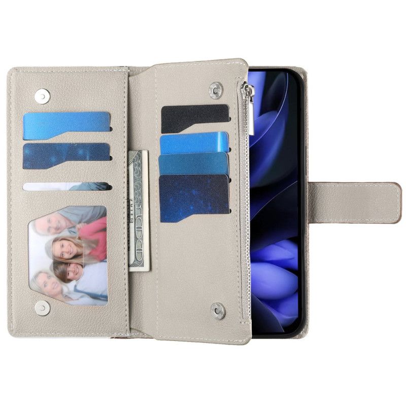 Lærdeksel Folio Deksel Google Pixel 10 Pro Xl Mobildeksel Tofarget Lommebok