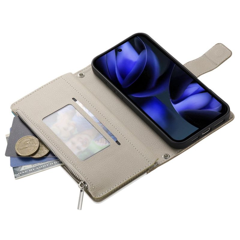 Lærdeksel Folio Deksel Google Pixel 10 Pro Xl Mobildeksel Tofarget Lommebok