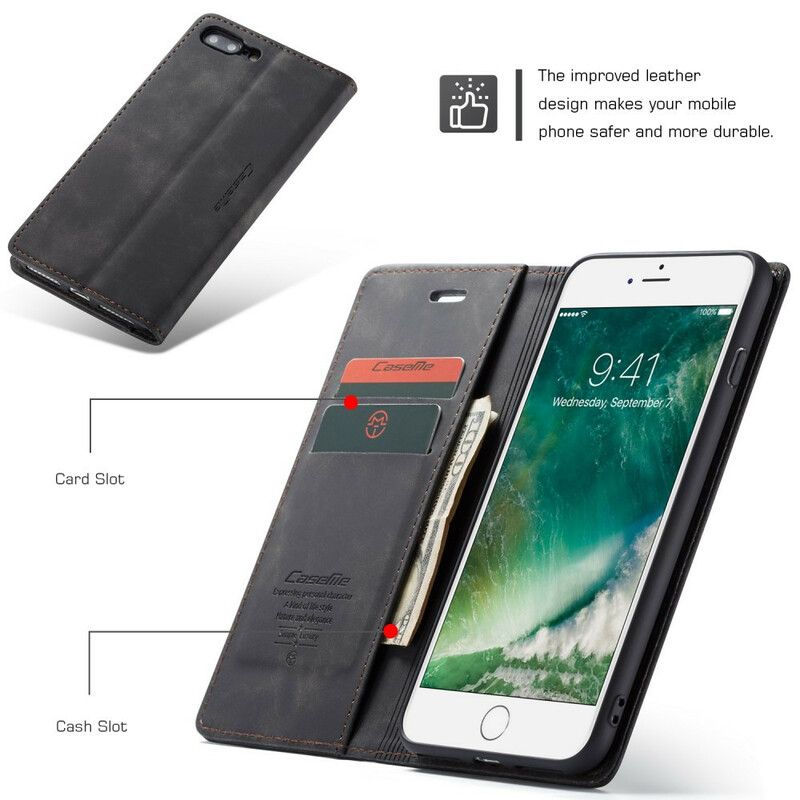 Beskyttelse Deksel Til iPhone 8 Plus / 7 Plus Folio Deksel Caseme Kunstskinn