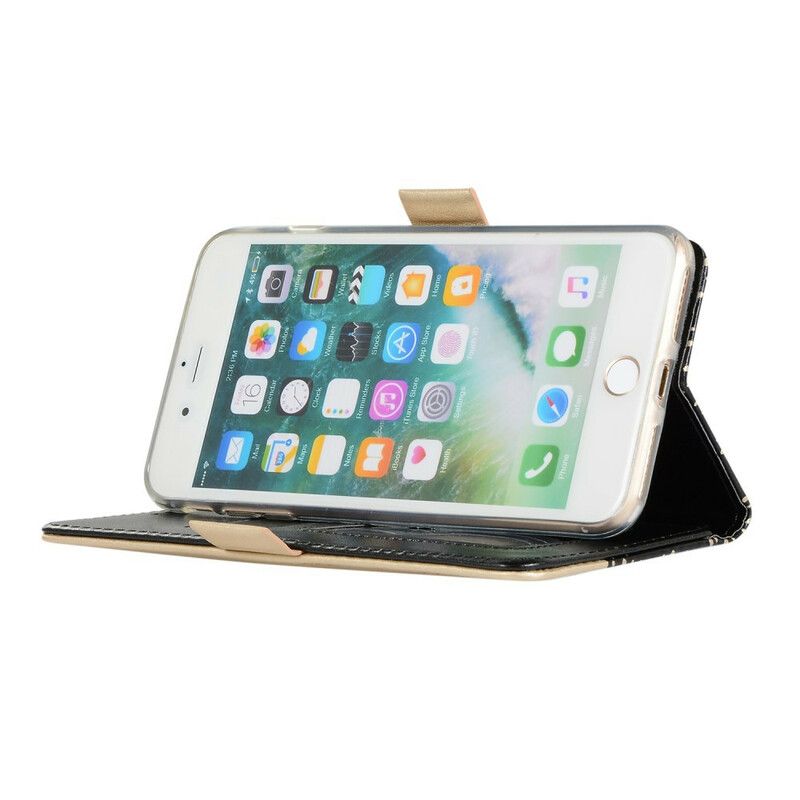 Lærdeksel Til iPhone 8 Plus / 7 Plus Med Kjede Myntpung Med Blonder