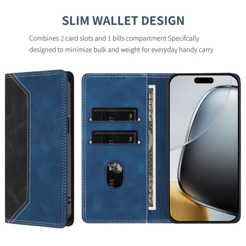 Folio Deksel Lær Oneplus 15 Mobildeksel Tofarget Rfid-beskyttelse