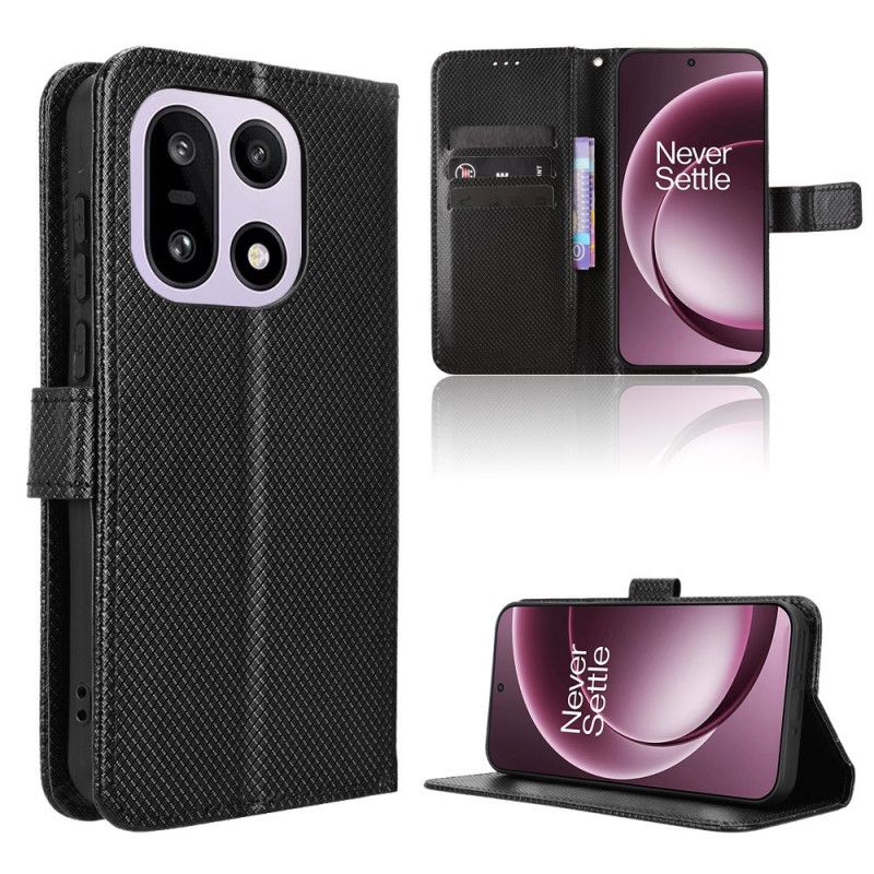 Folio Deksel Oneplus 15 Diamanttekstur Beskyttelse Deksel