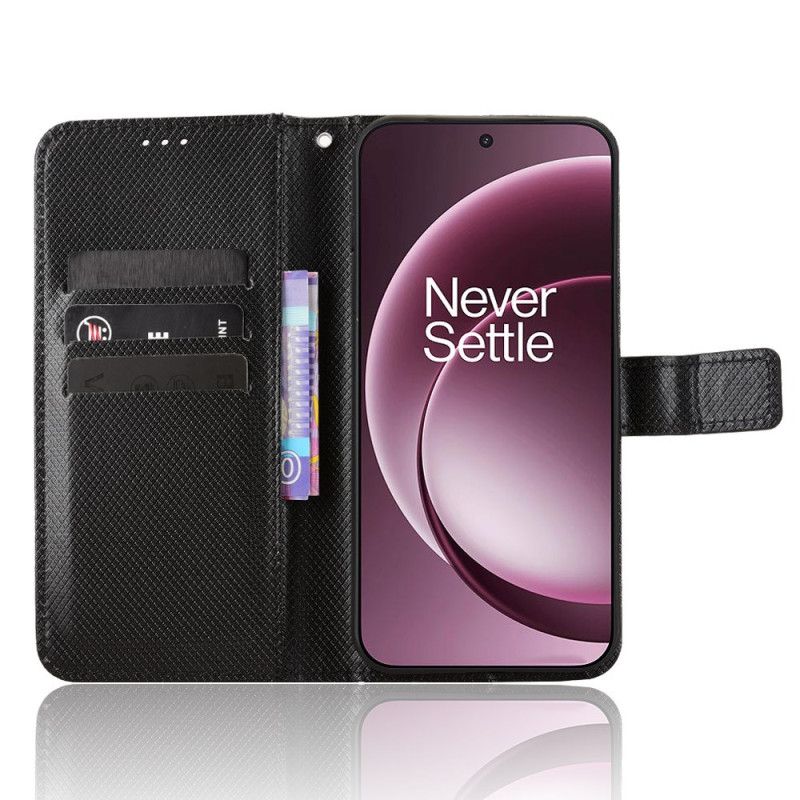 Folio Deksel Oneplus 15 Diamanttekstur Beskyttelse Deksel