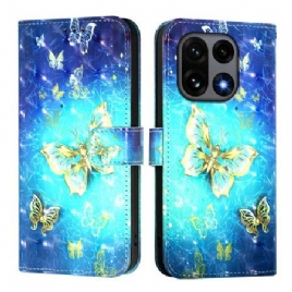 Folio Deksel Oneplus 15 Gullsommerfugler