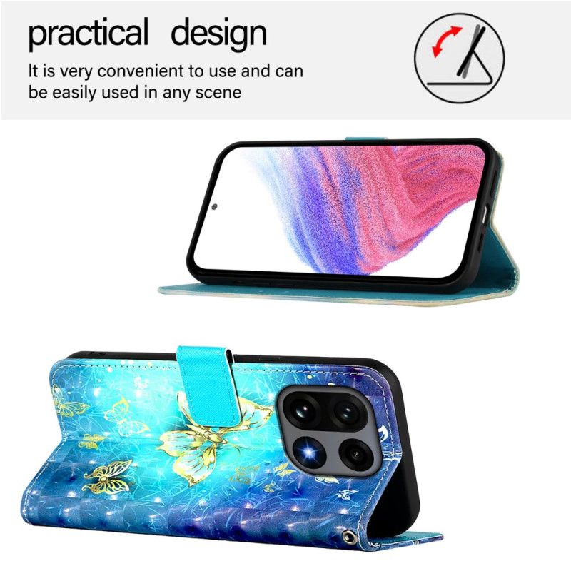 Folio Deksel Oneplus 15 Gullsommerfugler