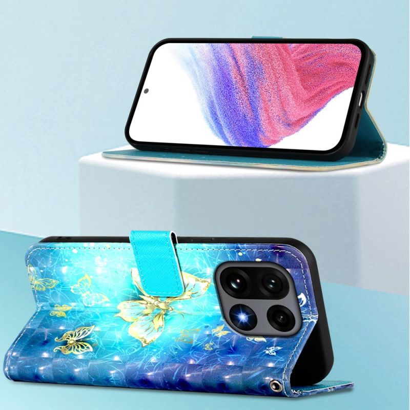 Folio Deksel Oneplus 15 Gullsommerfugler