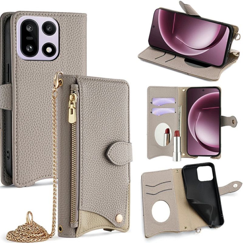 Folio Deksel Oneplus 15 Lommebok Med Kjede Og Skulderstropp Beskyttelse Deksel