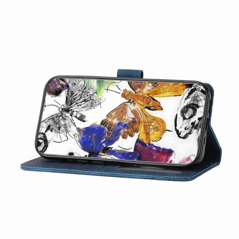 Folio Deksel Oneplus 15 Semsket Skinneffekt Med Sommerfugler