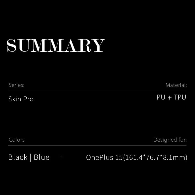 Folio Deksel Til Oneplus 15 Dux Ducis Skin Pro-serien