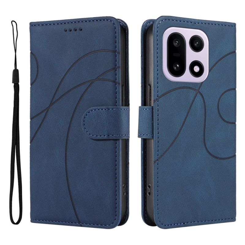 Lærdeksel Folio Deksel Oneplus 15 Mobildeksel Bølgemønster