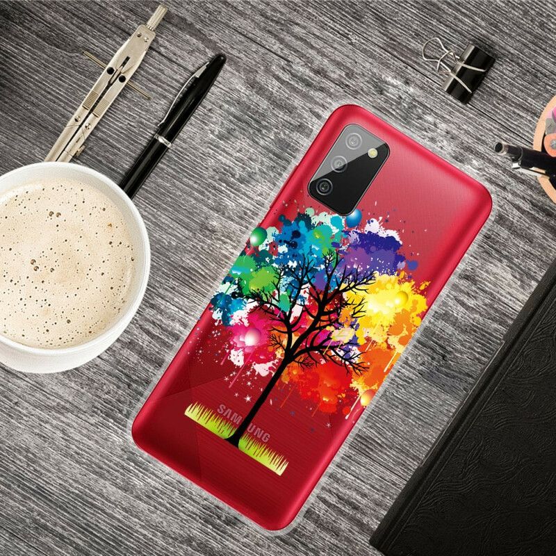 Deksel Til Samsung Galaxy A02s Akvarelltre Gjennomsiktig