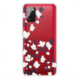 Deksel Til Samsung Galaxy A02s Hvite Blomster