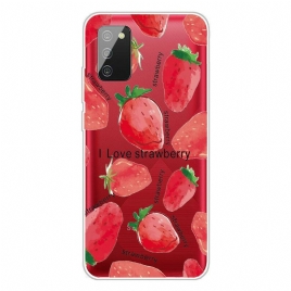 Deksel Til Samsung Galaxy A02s Jordbær / Jeg Elsker Jordbær