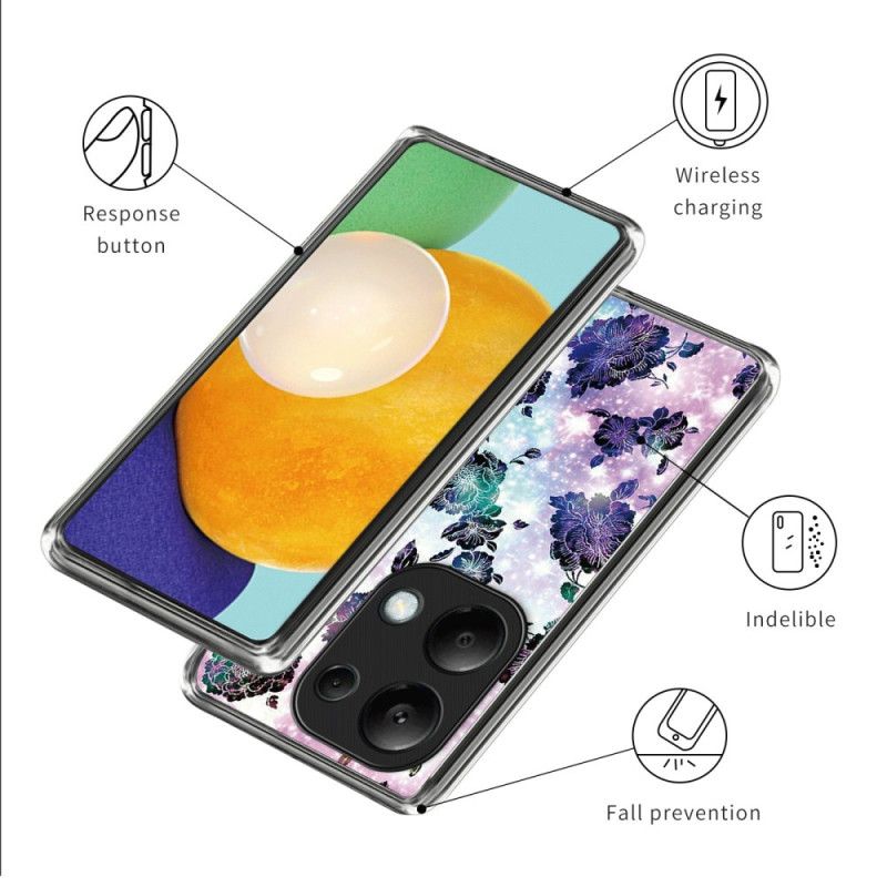 Deksel Til Xiaomi Redmi Note 13 Pro 4g Lilla Blomster