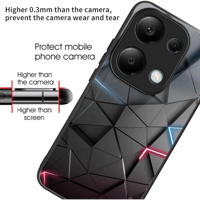 Deksel Xiaomi Redmi Note 13 Pro 4g Herdet Glass Sorte Trekanter