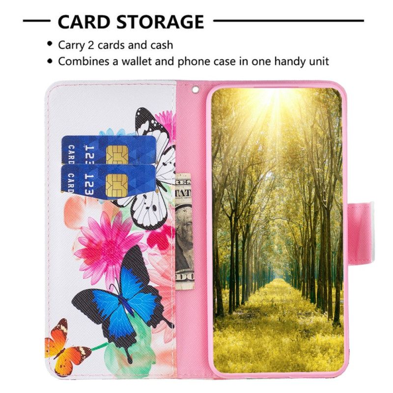 Folio Deksel Xiaomi Redmi Note 13 Pro 4g To Sommerfugler Beskyttelse Deksel