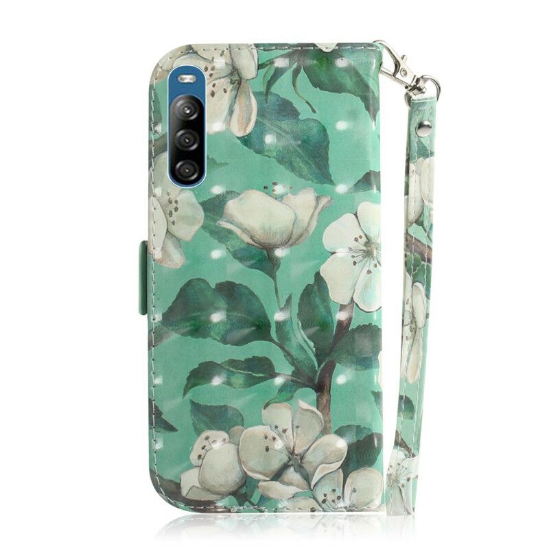 Folio Deksel Til Sony Xperia L4 Med Kjede Thong Blomstergren