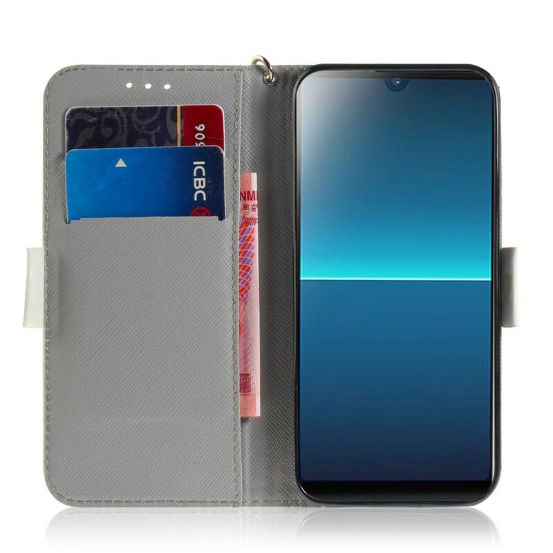 Folio Deksel Til Sony Xperia L4 Med Kjede Thong Blomstergren