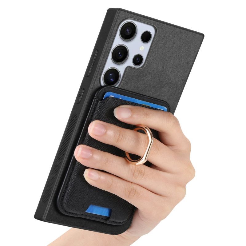 Deksel Samsung Galaxy S25 Ultra 5g Avtakbar Magnetisk Kortholder Og Stativ