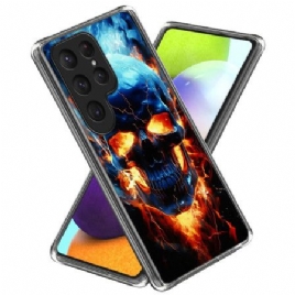 Deksel Samsung Galaxy S25 Ultra 5g Flammende Hodeskalle Beskyttelse Deksel