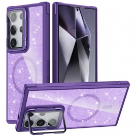 Deksel Samsung Galaxy S25 Ultra 5g Glitter Med Innebygd Stativ