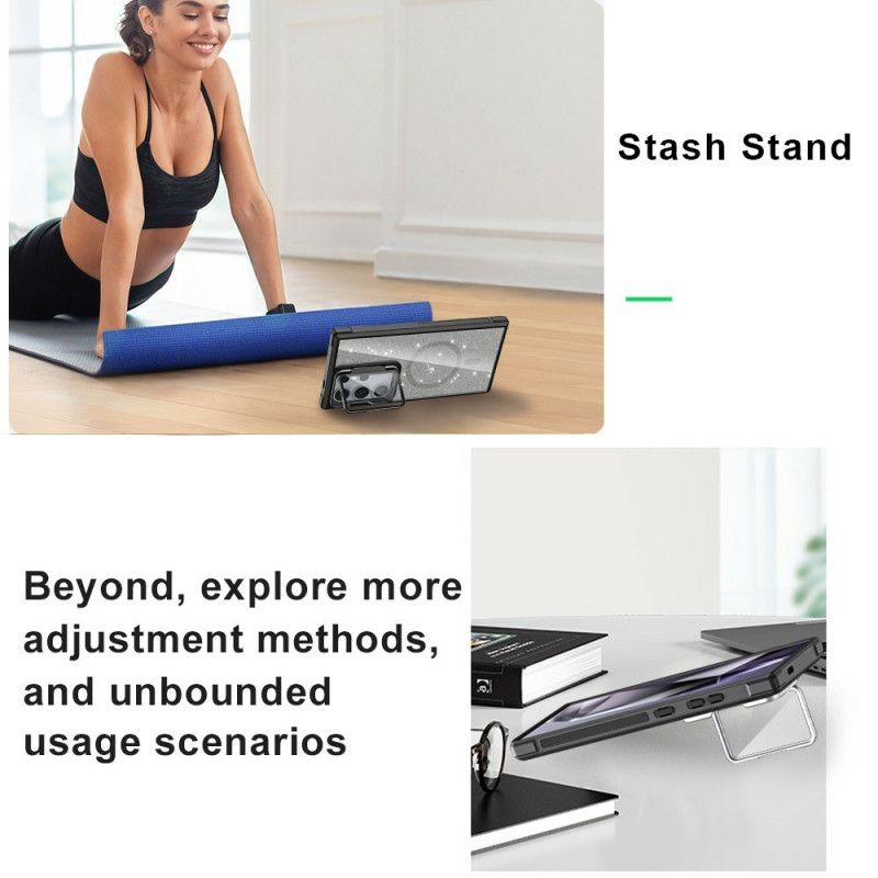 Deksel Samsung Galaxy S25 Ultra 5g Glitter Med Innebygd Stativ