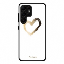 Deksel Samsung Galaxy S25 Ultra 5g Gullt Hjerte På Hvit Bakgrunn Beskyttelse Deksel