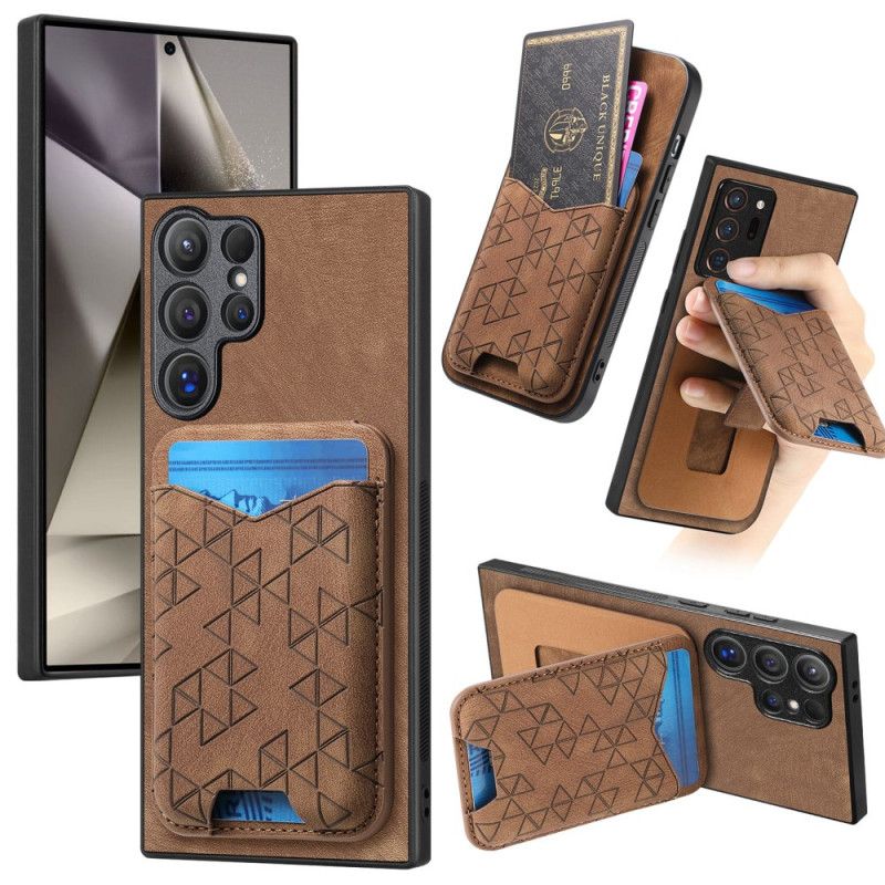 Deksel Samsung Galaxy S25 Ultra 5g Kortholder Og Stativ Med Trykt Mønster