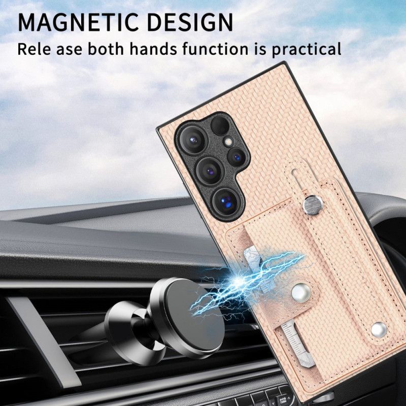 Deksel Samsung Galaxy S25 Ultra 5g Kortholder Og Stropp-stativ