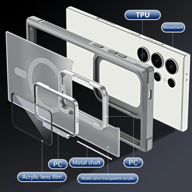 Deksel Samsung Galaxy S25 Ultra 5g Magsafe-kompatibel Matt Design Som Motstår Fingeravtrykk Og Stativ Beskyttelse Deksel