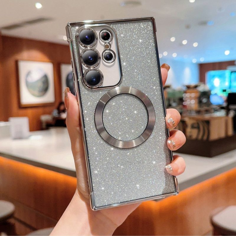 Deksel Samsung Galaxy S25 Ultra 5g Mobildeksel Magsafe-kompatibel Med Glitter