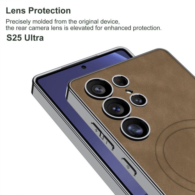 Deksel Samsung Galaxy S25 Ultra 5g Mobildeksel Matt Kunstskinn Kompatibel Med Magsafe