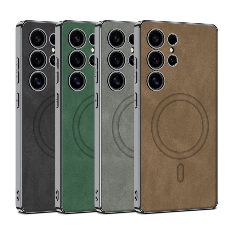 Deksel Samsung Galaxy S25 Ultra 5g Mobildeksel Matt Kunstskinn Kompatibel Med Magsafe