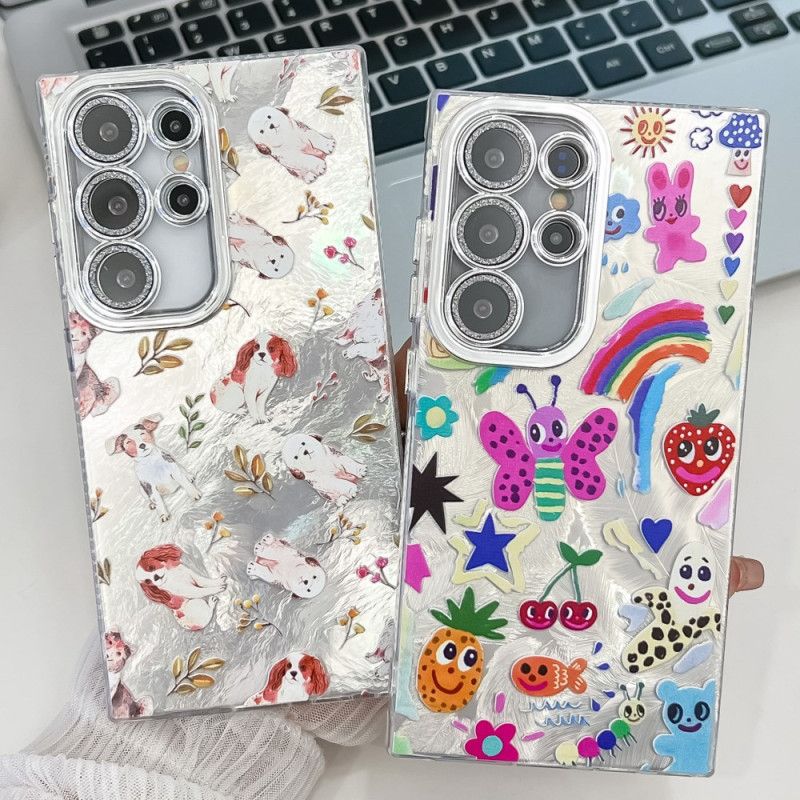 Deksel Samsung Galaxy S25 Ultra 5g Mobildeksel Mønster Med Linsebeskytter