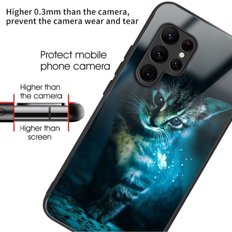 Deksel Til Samsung Galaxy S25 Ultra 5g Katt I Herdet Glass