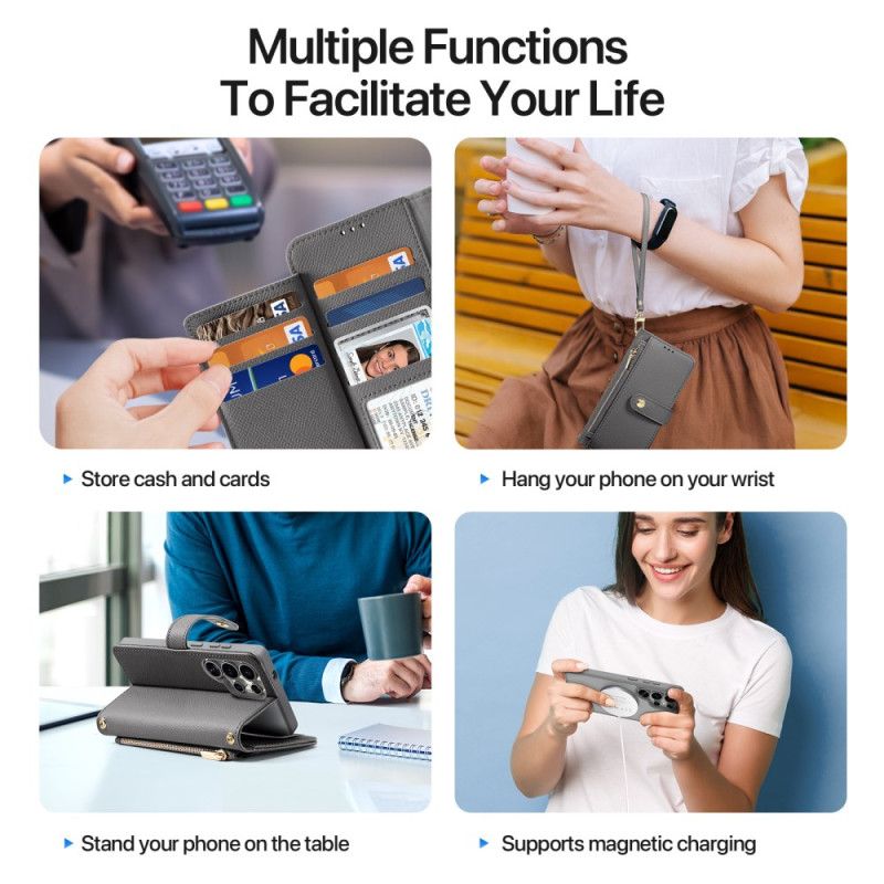 Folio Deksel Samsung Galaxy S25 Ultra 5g Avtakbart Lawa-serien Dux Ducis-etui