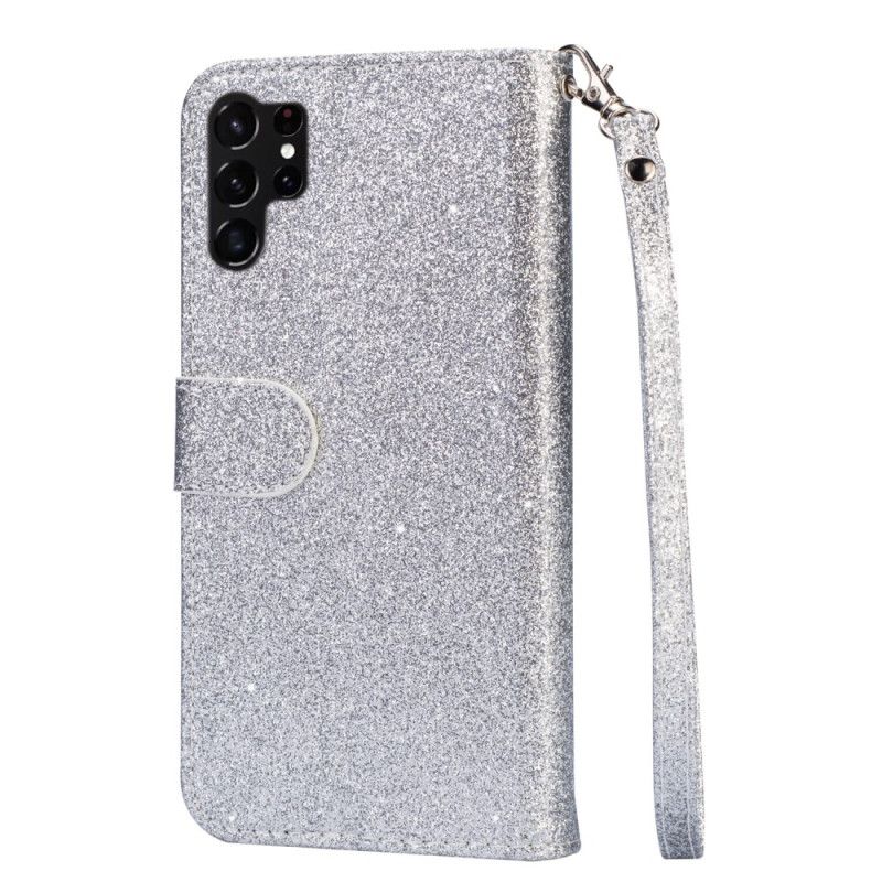 Folio Deksel Samsung Galaxy S25 Ultra 5g Glitterveske Med Stropp