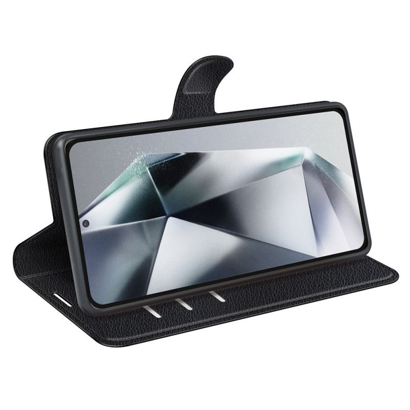 Folio Deksel Samsung Galaxy S25 Ultra 5g Klassisk Litchi-imitasjonsskinn