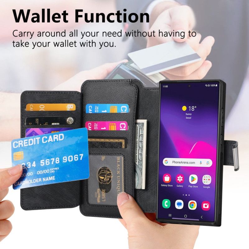 Folio Deksel Samsung Galaxy S25 Ultra 5g Magnetisk Deksel Som Kan Avtas