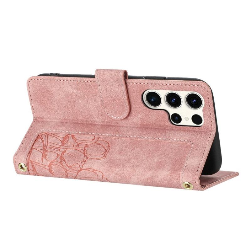 Folio Deksel Til Samsung Galaxy S25 Ultra 5g Blomsterskinneffekt