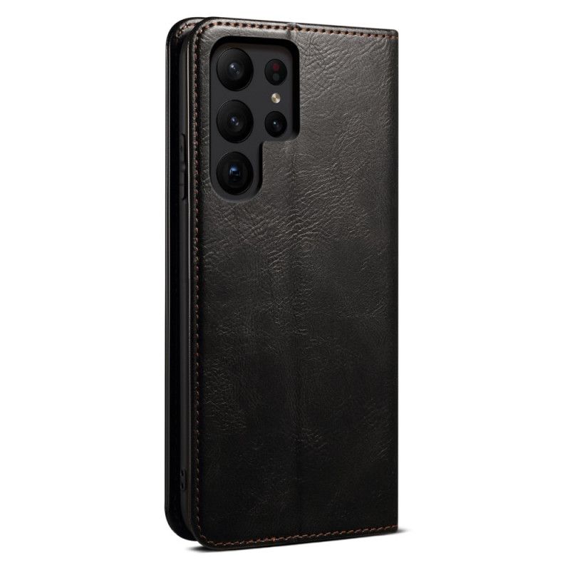 Folio Deksel Til Samsung Galaxy S25 Ultra 5g Vokset Kunstskinn